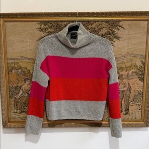 Gray Sweater with Pink and Red Stripes size Large Size Large